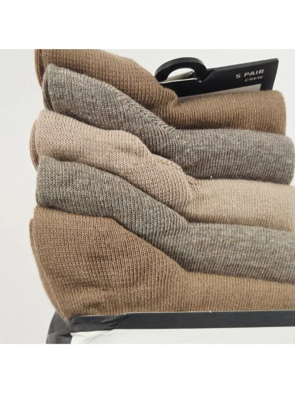 GoldToe Signature Collection Crew Socks Men 5 Pair AquaFX Moisture Wicking Brown